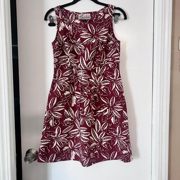 Pataloha Patagonia Dress Size 2 Red White Floral Hawaiian Cotton - Picture 1 of 6